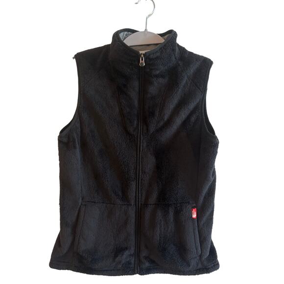 The North Face Women’s Black Fuzzy Fleece Osito Vest Zip Front Size M - Picture 1 of 8